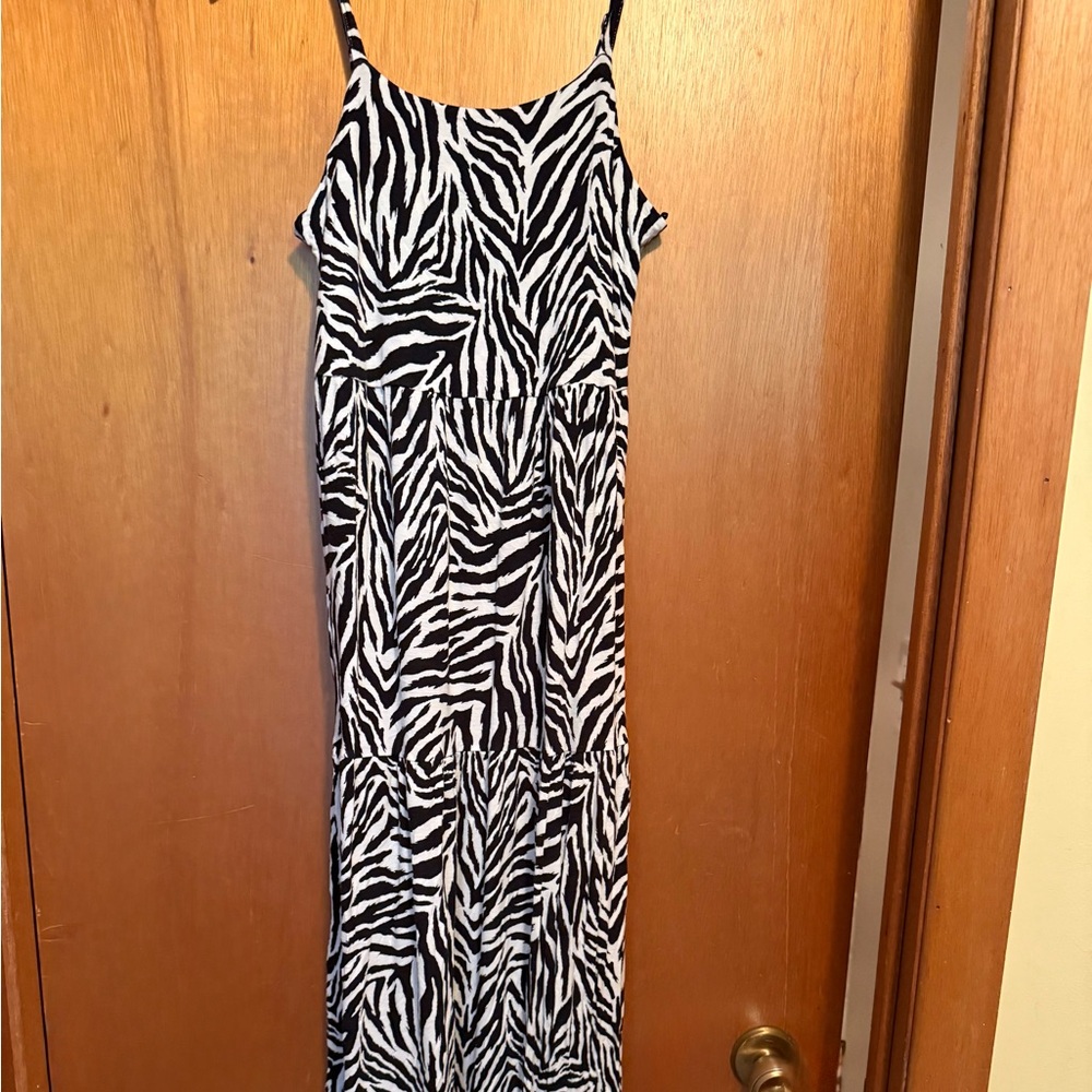 Zebra Print Maxi Dress